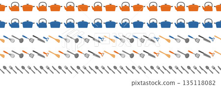 Cookware seamless line. Cookware seamless line. 135118082