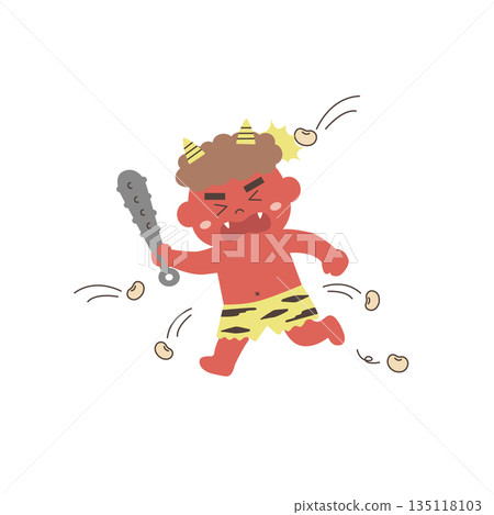 Setsubun illustration material Red demon 135118103