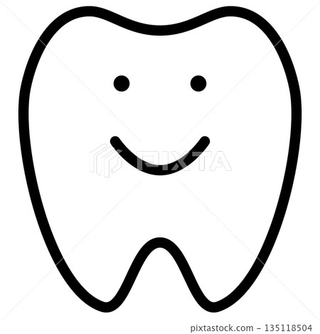 Smiling cute tooth icon, dentist sign 135118504