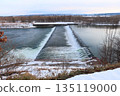 Chiyoda Dam on the Tokachi River in winter 135119000