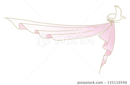 Elegant frame and decoration with ribbons and doves Elegant frame and decoration with ribbons and doves 135119549