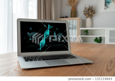 Medical science technology and futuristic healthcare computer software brisk 135119843