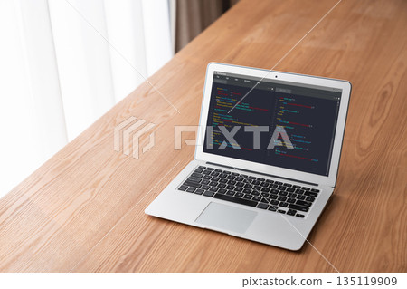 Software development programming on computer screen for modish application Software development programming on computer screen for modish application 135119909
