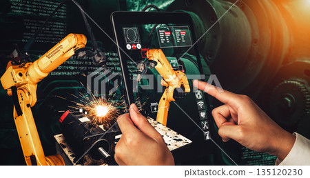 Engineer controls robotic arms by augmented reality industry technology 135120230