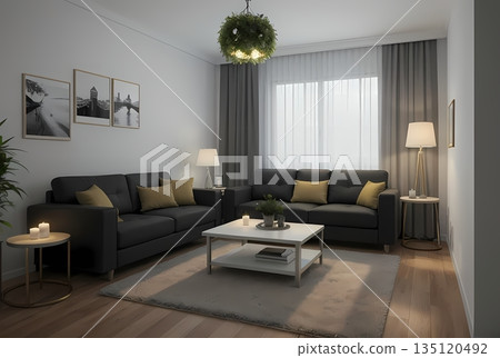 客廳餐桌和沙發 135120492
