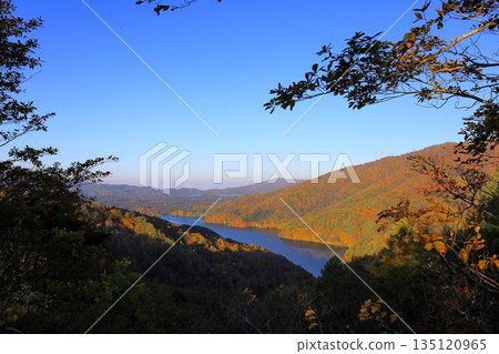 View from Lake Akimoto Observatory on Bandai-Azuma Lake Line View from Lake Akimoto Observatory on Bandai-Azuma Lake Line 135120965