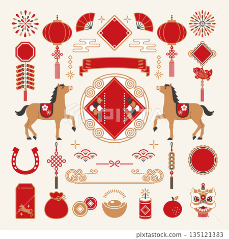 2026年中國新年農曆新年中國風新年相框與裝飾套裝 2026年中國新年農曆新年中國風新年相框與裝飾套裝 135121383