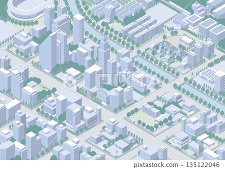 城市景觀。城市景觀。等距城市景觀。 城市景觀。城市景觀。等距城市景觀。 135122046