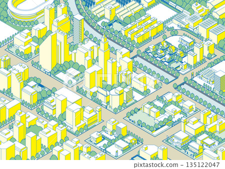 Cityscape. Cityscape. Isometric city. 135122047