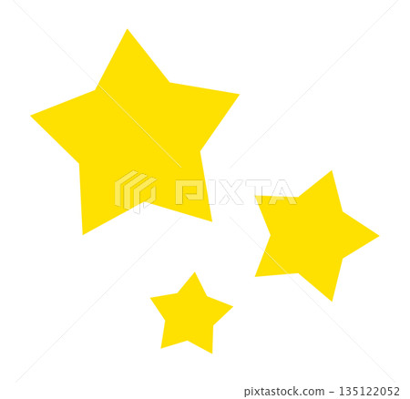 可愛的三顆黃色星星向量插圖素材 135122052