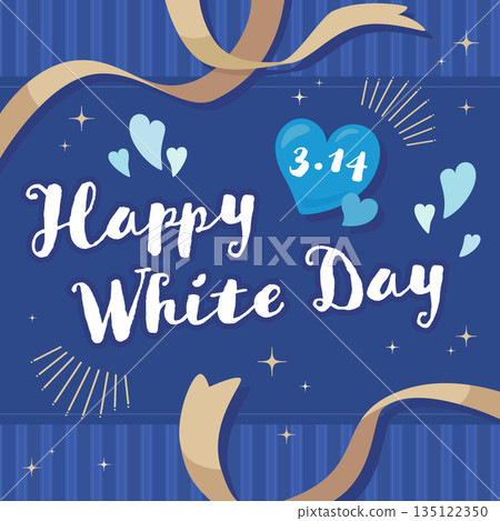 White Day Frame_Ribbon and Stripes_Square White Day Frame_Ribbon and Stripes_Square 135122350