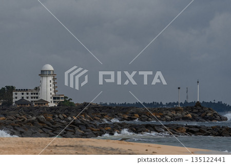 Lighthouse on the beach near Ambalangoda. Evening Lighthouse on the beach near Ambalangoda. Evening 135122441