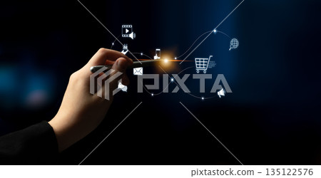 Omnichannel Marketing and Customer Journey Flow Latch Omnichannel Marketing and Customer Journey Flow Latch 135122576