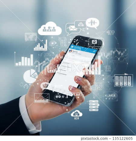 智慧型手機和媒體符號 10 135122605