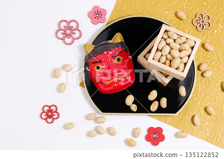 節分拋豆子的圖片素材 節分拋豆子的圖片素材 135122852