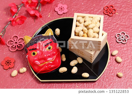 節分拋豆子的圖片素材 節分拋豆子的圖片素材 135122853