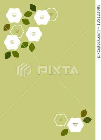 White camellia flower message card 135123095