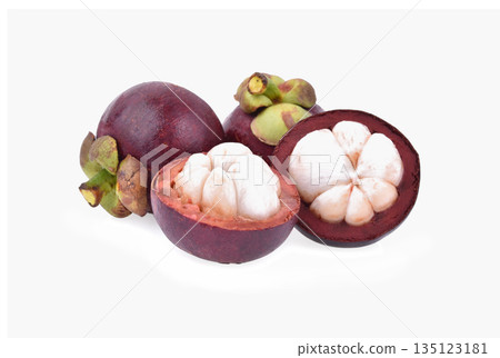 Mangosteen isolated on white background. Mangosteen isolated on white background. 135123181