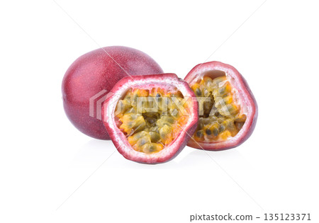 passion fruit isolated on white background passion fruit isolated on white background 135123371