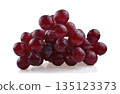 Bunch of red grapes with water drops isolated on white background 135123373