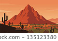 Landscape Warm Desert Mountain Sunset 135123380