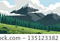 Mountain Valley With Green Forest 135123382