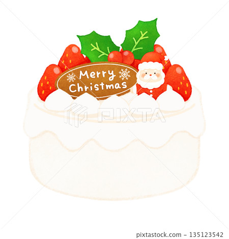 手繪可愛聖誕蛋糕插圖 手繪可愛聖誕蛋糕插圖 135123542