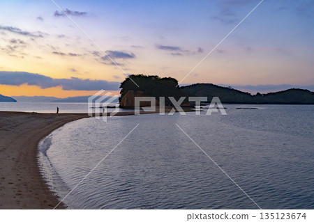 The beautiful Angel Road on Shodoshima Island in Kagawa Prefecture The beautiful Angel Road on Shodoshima Island in Kagawa Prefecture 135123674