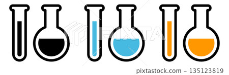 science lab equipment icons 135123819