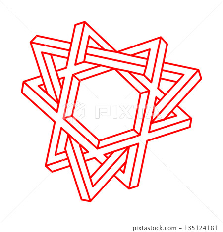 Illusion shapes. 3d geometry. Optical illusion figures. Sacred geometry. Logo.  135124181