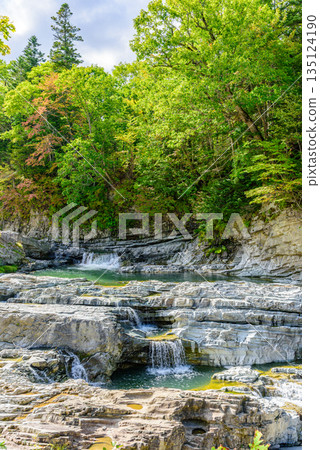 Sandan Falls on the Ashibetsu River in Hokkaido 135124190