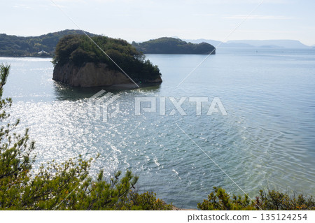 The beautiful Angel Road on Shodoshima Island in Kagawa Prefecture The beautiful Angel Road on Shodoshima Island in Kagawa Prefecture 135124254