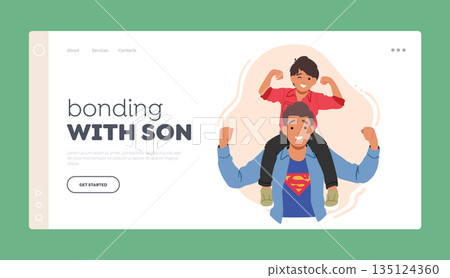 Bonding with Son Landing Page Template. Little Boy Perched On Dad's Shoulders Enjoying The View From Above Bonding with Son Landing Page Template. Little Boy Perched On Dad's Shoulders Enjoying The View From Above 135124360
