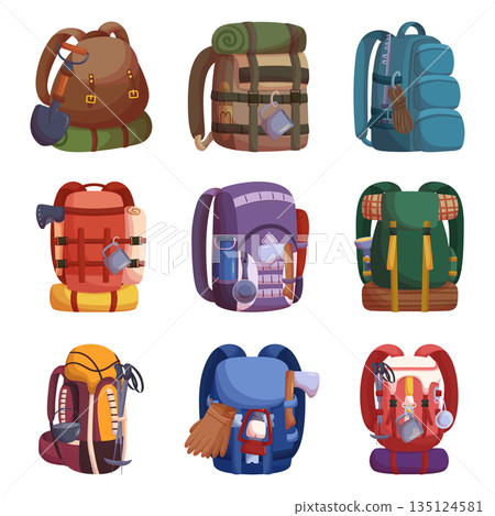 Set Of Travel Backpacks, Functional, Durable And Spacious Rucksacks Designed To Keep Belongings Secure And Organized Set Of Travel Backpacks, Functional, Durable And Spacious Rucksacks Designed To Keep Belongings Secure And Organized 135124581