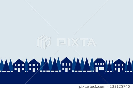 Streetscape, Houses, Trees Streetscape, Houses, Trees 135125740