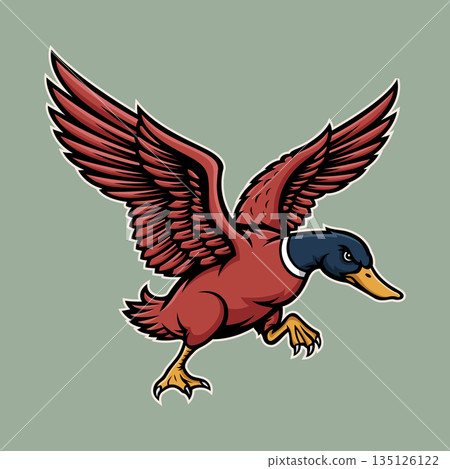 duck mascot logo vector design template modern style duck mascot logo vector design template modern style 135126122