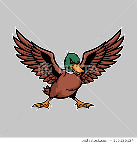 duck mascot logo vector design template modern style duck mascot logo vector design template modern style 135126124