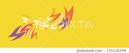 Yellow background, colored abstract dynamic picture, lightning shape, full capacity and musical background material, complete white space. Yellow background, colored abstract dynamic picture, lightning shape, full capacity and musical background material, complete white space. 135126299