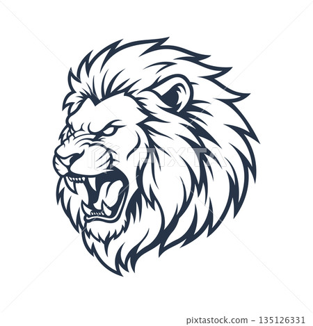 lion mascot logo vector design template modern style lion mascot logo vector design template modern style 135126331