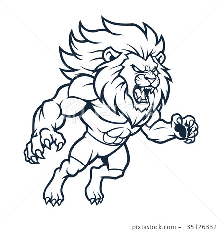 lion mascot logo vector design template modern style lion mascot logo vector design template modern style 135126332