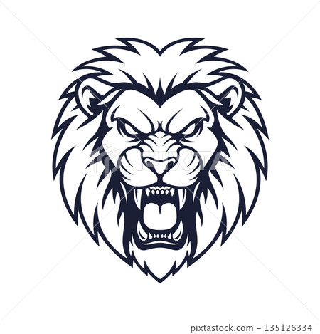 lion mascot logo vector design template modern style lion mascot logo vector design template modern style 135126334