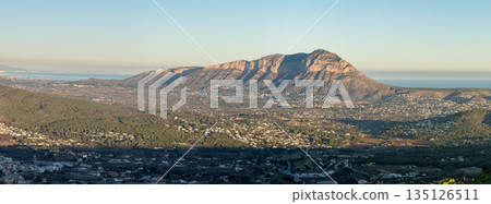Sunset light over Montg? mountain and Mediterranean coast 135126511