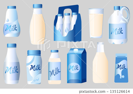 Milk Bottle Elements Milk Bottle Elements 135126614