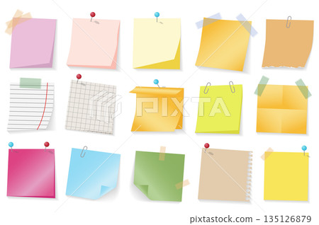Colored Paper Stickers Colored Paper Stickers 135126879