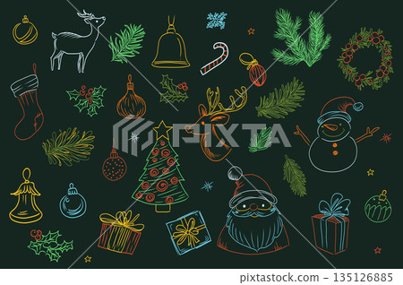 Christmas Hand Drawn Doodle 135126885