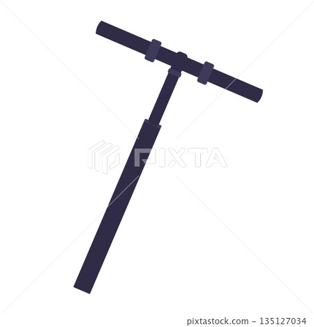 Bicycle hand pump in flat design. Manual instrument for bike service. Vector illustration isolated. 135127034