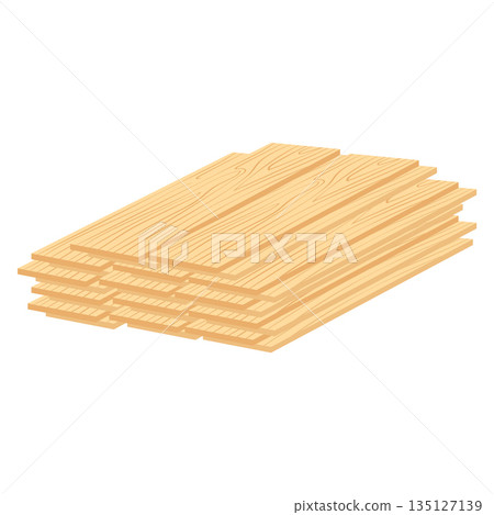 Wooden boards in flat design. Hardwood panels in pile, building materials. Vector illustration isolated. Wooden boards in flat design. Hardwood panels in pile, building materials. Vector illustration isolated. 135127139