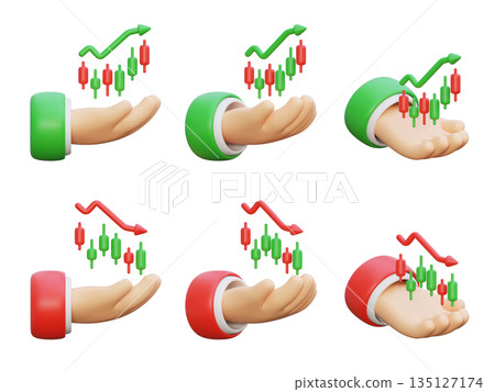 3D Stock Market Chart Growing on Human Palm Concept 3D Stock Market Chart Growing on Human Palm Concept 135127174