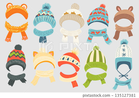 Children Winter Knit Hats Children Winter Knit Hats 135127381