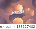 Abstract background with glowing liquid blobs in light brown color with floating effect and touching. Wallpaper with curve fluid organic forms with smooth surfaces in flow motion. Vector illustration 135127482